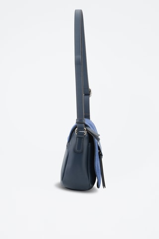 Sac bandoulière en croûte de cuir Sabine - Bleu