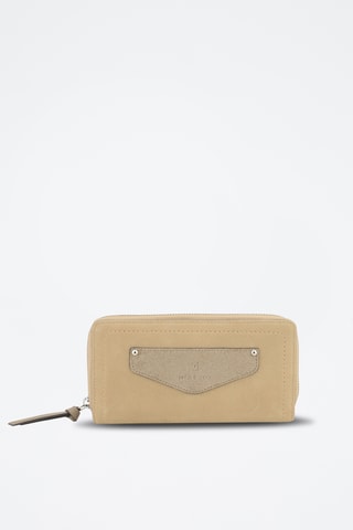 Compagnon en croûte de cuir Sabine - Beige