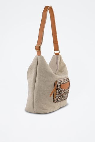 Sac porté épaule - Beige et marron
