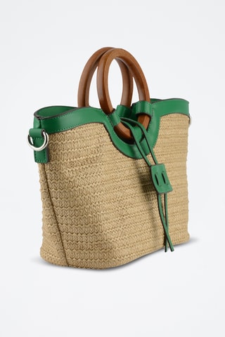 Sac à main - Beige et vert