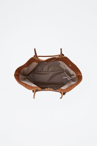Shopping bag in pelle Prato - Marrone
