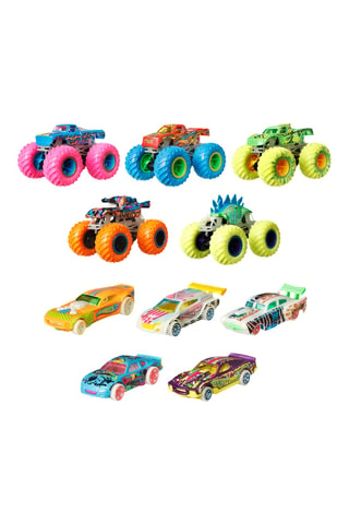 10 coches Monster Trucks Hot Wheels - Desde 3 años - Modelo aleatorio