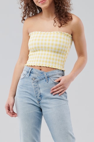 Crop top bustier réversible - Jaune