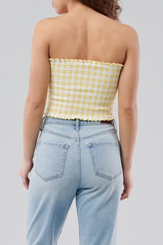 Crop top bustier réversible - Jaune