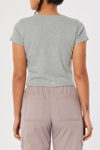 T-shirt cropped - Gris chiné