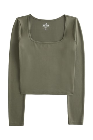T-shirt cropped - Verde-azeitona