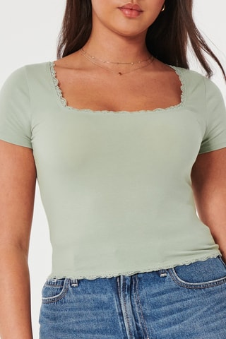 T-shirt cropped - Vert clair