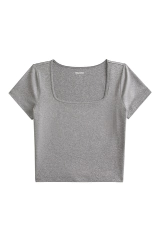 T-shirt cropped - Gris chiné