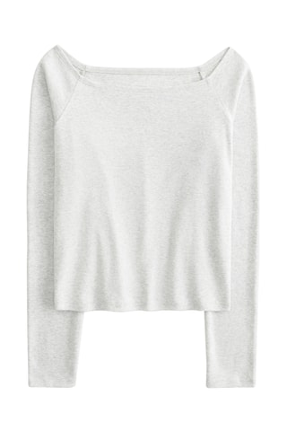 Top - Gris clair chiné