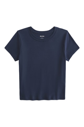 T-shirt cropped - Bleu marine