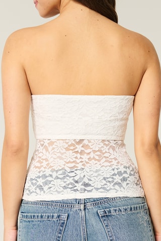 Top bustier en dentelle - Blanc