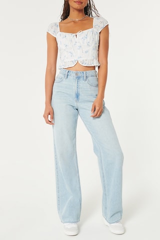 Top en broderie anglaise - Blanc