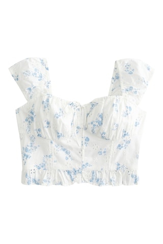 Top en broderie anglaise - Blanc