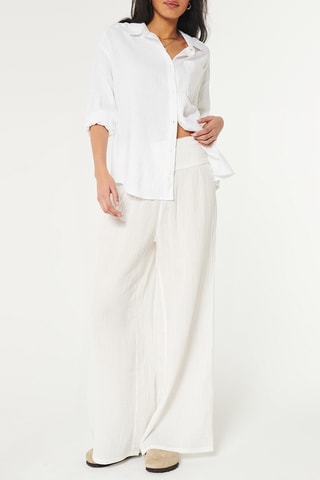Chemisier oversize en lin - Blanc