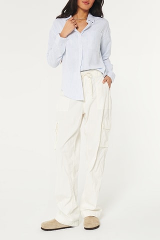 Chemisier oversize en lin - Bleu clair