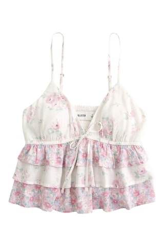 Top com folhos - Rosa