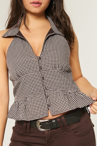 Top - Blanc et marron