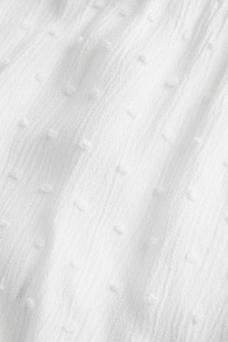 Jupe midi plumetis asymétrique - Blanc