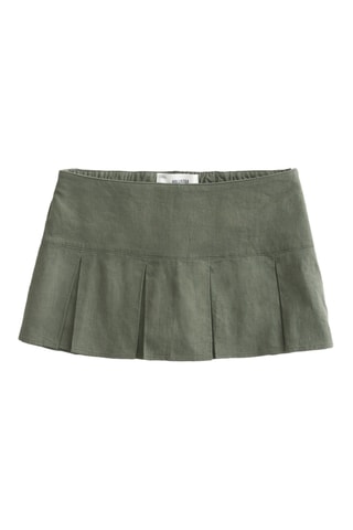 Minijupe en lin - Vert olive