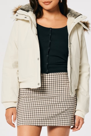 Bomber à capuche - Gris clair