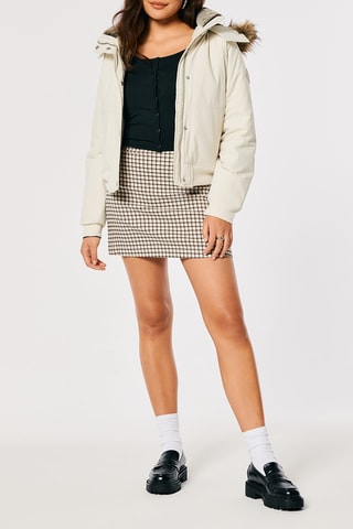 Bomber à capuche - Gris clair
