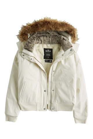 Bomber à capuche - Gris clair