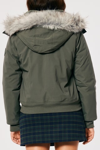 Bomber à capuche - Kaki