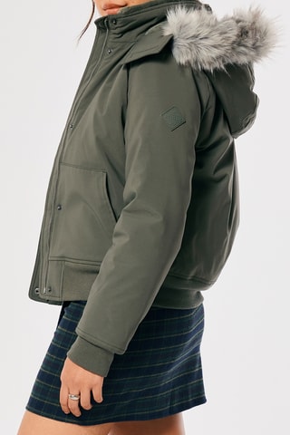 Bomber à capuche - Kaki