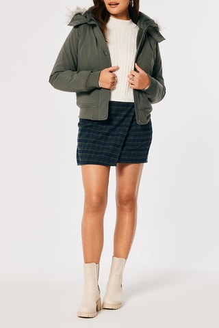 Bomber à capuche - Kaki