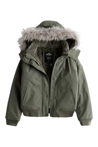 Bomber à capuche - Kaki