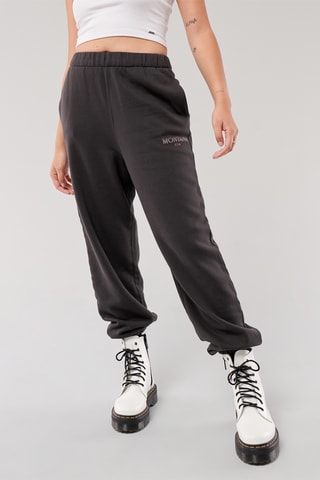 Pantalon baggy polaire taille haute - Gris foncé