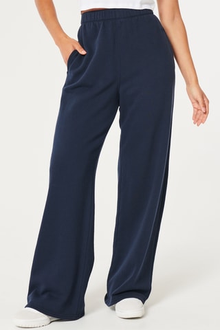 Pantalon wide legs taille haute - Bleu marine