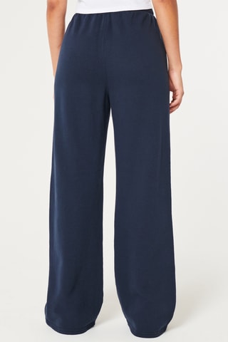 Pantalon wide legs taille haute - Bleu marine