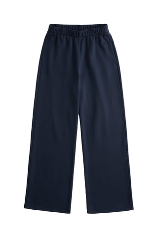 Pantalon wide legs taille haute - Bleu marine