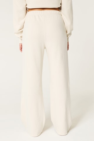 Pantalon wide legs polaire - Beige