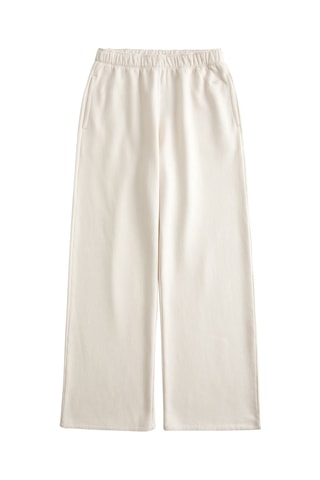 Pantalon wide legs polaire - Beige