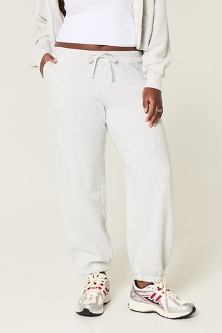 Pantalon baggy polaire - Gris clair chiné