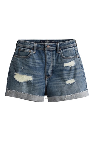 Short mom en jean taille haute - Bleu