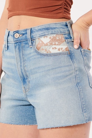Short mom en jean taille haute - Bleu