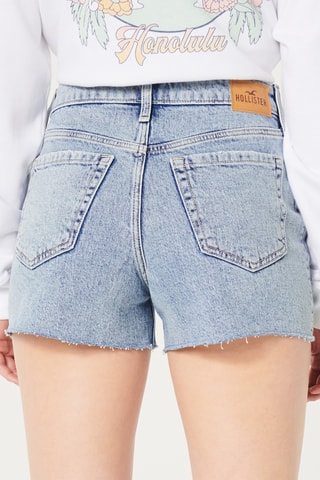 Short mom en jean taille haute - Bleu