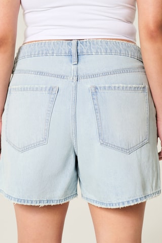 Short baggy en jean taille haute - Bleu clair