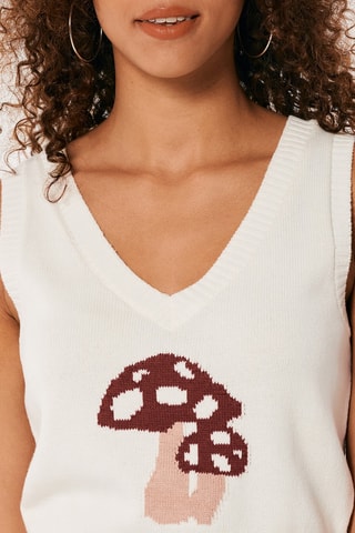 Pull sans manches - Ecru