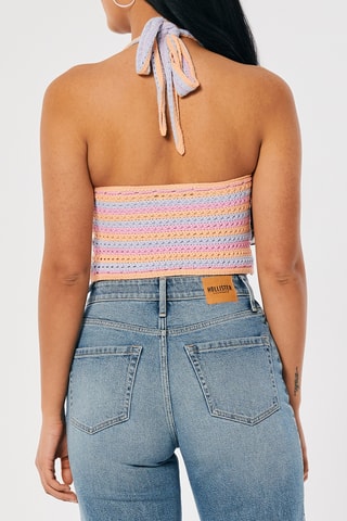Crop top - Rose et bleu clair