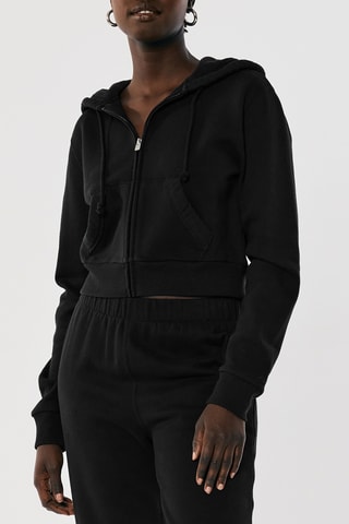 Sweat polaire à capuche - Noir