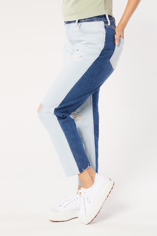 Jean mom taille haute - Bleu