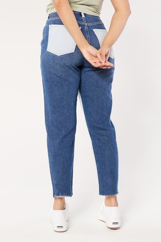 Jean mom taille haute - Bleu