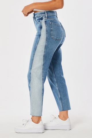 Jean mom taille haute - Bleu
