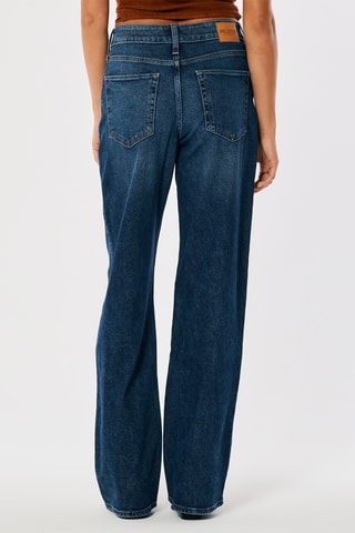 Jean wide legs taille haute - Bleu foncé