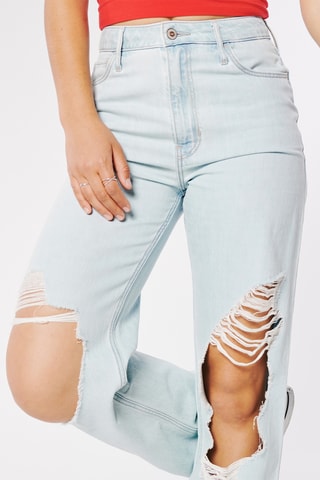 Jean dad taille haute - Bleu