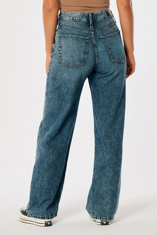 Jean baggy taille haute - Bleu